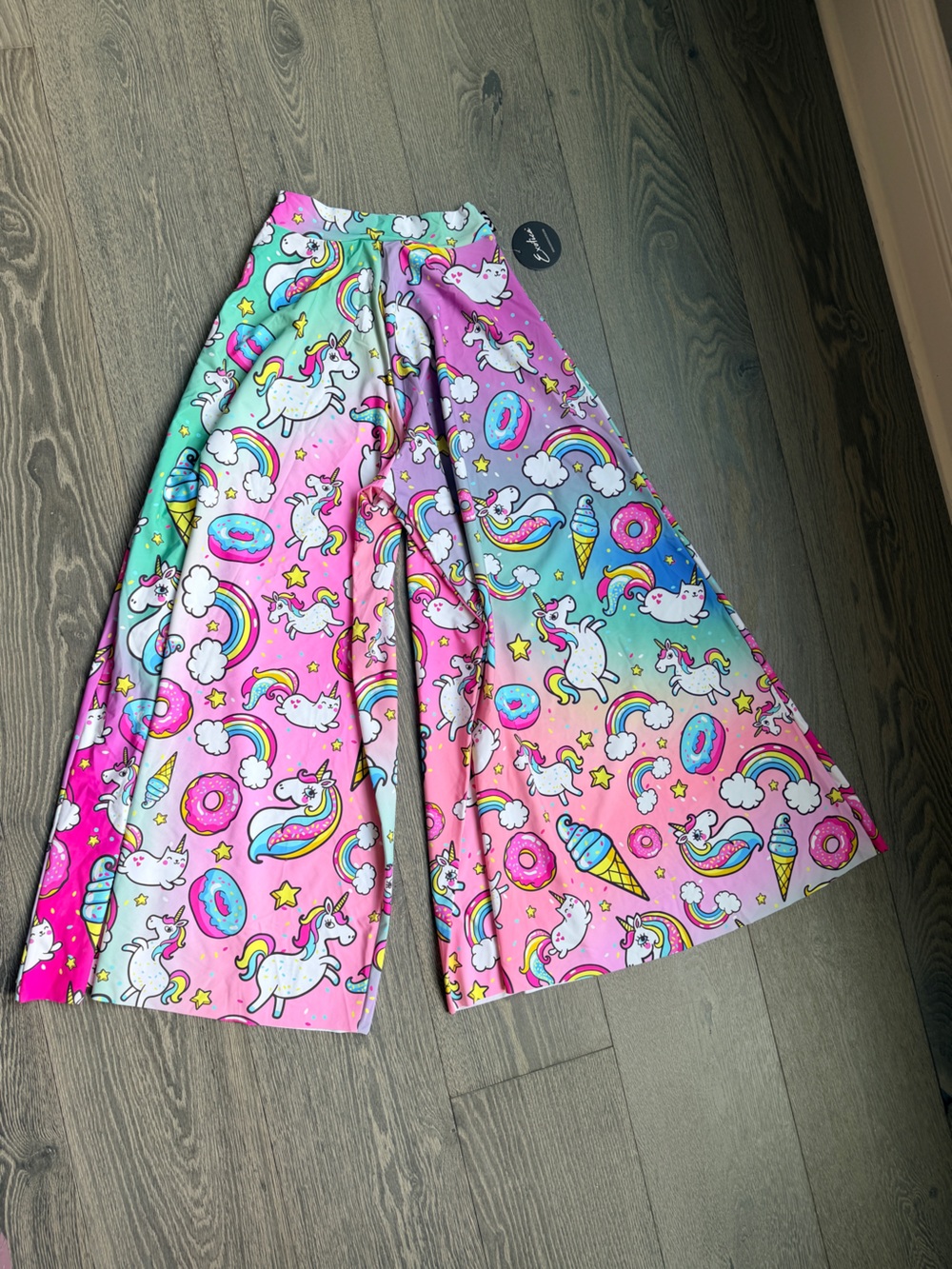 Exotica ExoticAthletica Unicorn Silky Palazzo Wide Leg Pant Size Medium